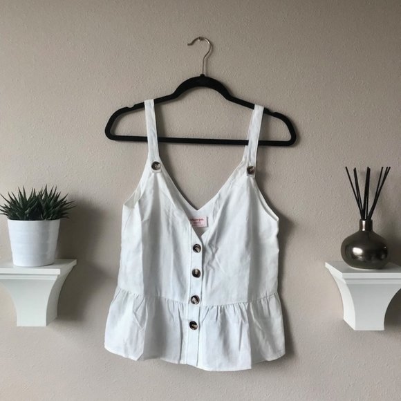 Showpo. Tops - [ 3 for $24 ] Showpo Button Front Peplum Tank
